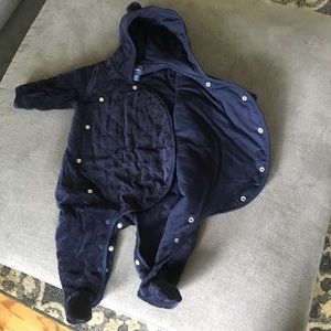 Baby Gap Quilted Chambray Bear One-Piece